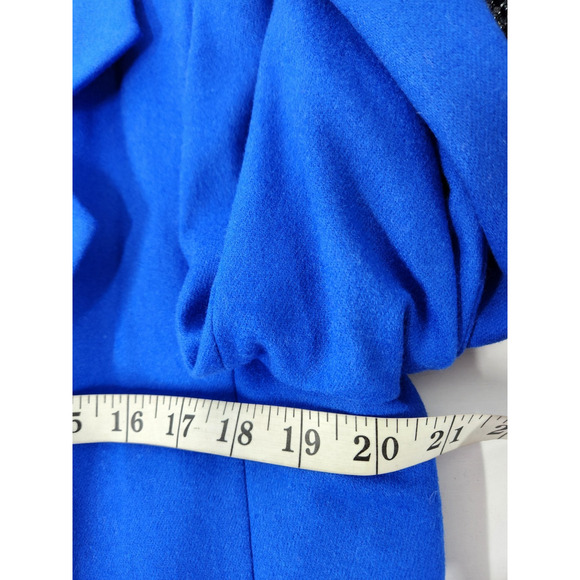 Vintage Alorna Petites Women's Royal Blue Pure Wool Midi Coat, Size 12-14P - Picture 7 of 13